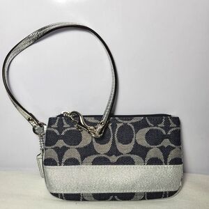 Coach Black, Gray, and Gold Wristlet.